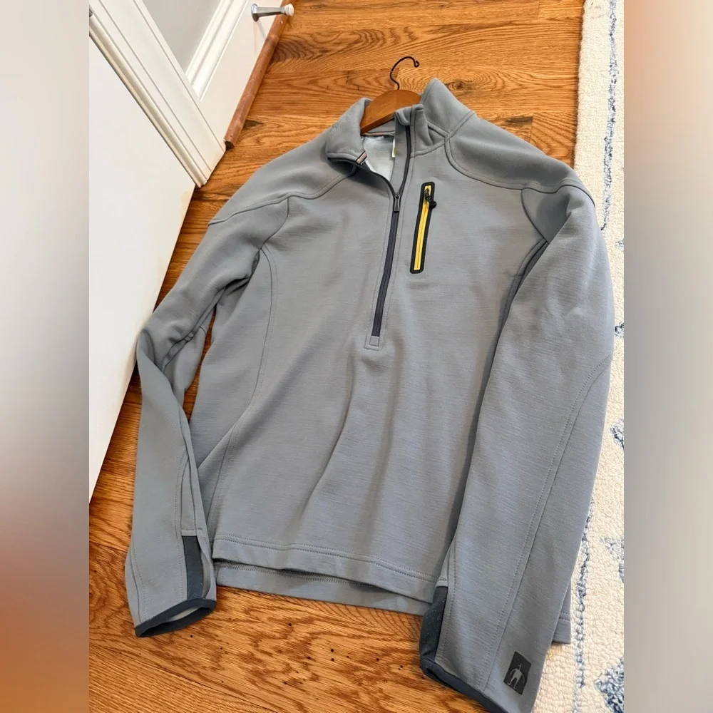 Smartwool Men's M Gray Merino Wool Nylon Quarter Zip Pullover Sweater Outdoor